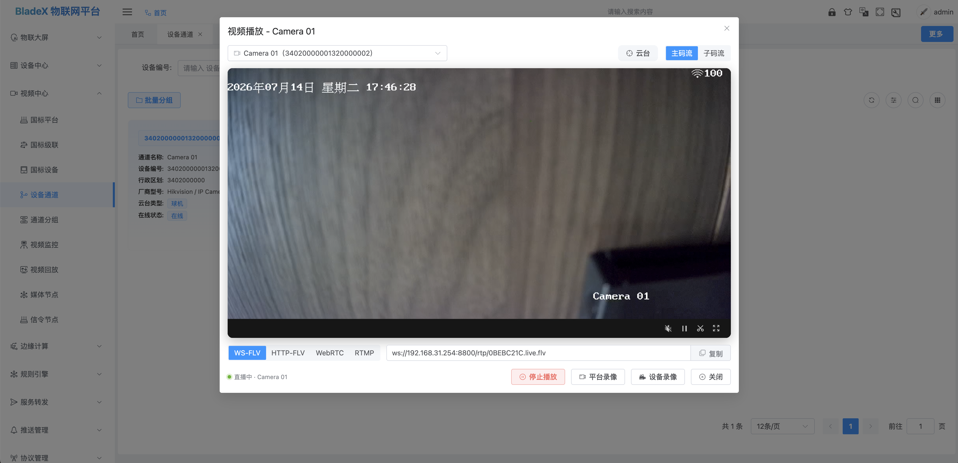 通道播放